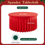 Qfdian  Red Christmas Round Tablecloth Wedding Banquet Birthday Party Tablecloth Holiday Atmosphere Decoration Desktop Props Table Set