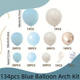 Qfdian  134Pcs Blue Sand White Balloons Arch Kit,for Student Birthday Party Wedding Baby Shower Anniversary Engagement Graduation Decor