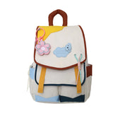 Qfdian 2025 new women Patchwork Contrast Color schoolbags High-capacity student travel bags fashion Y2k Aesthetic All Match Backpacks