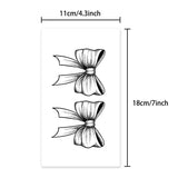Qfdian  French Ribbon Bow Tattoo Sticker: herbal juice sensual design for neck scar cover. Vivid semi-permanent realistic art.