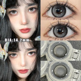 Qfdian 2Pcs Colored Contact Lenses with Degree 0.00- 8.00 Brown Lens Eye Beauty Pupil Prescription Myopia Soft Black Lens