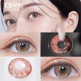 Qfdian 2Pcs New Contact Lenses for Eyes with Diopter Diameter 14.0mm Myopia Eyes Colored Lenses Makeup Yearly Use Fast Shipping