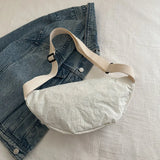 Qfdian  All Match Kawaii Bow Embroidery Chest Bags Korean Women Casual Y2k Aesthetic Shoulder Bag Vintage Simple Chic Handbags Crossbody