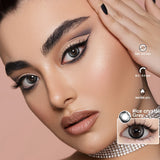 Qfdian 1 Pair Big Eyes Black Lenses 14.5MM Korean Natural Lenses Color Contact Lenses Eyes with Gray Beautiful Pupil Lentes