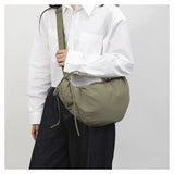 Qfdian Nylon Vintage Women Trendy Shoulder Bag Grunge Fashion Casual All Match Handbags Y2k Aesthetic Simple Office Lady Crossbody Bags