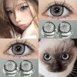 Qfdian Graded 1pair Color Contact Lenses Diamond Series Softlens 14.4mm