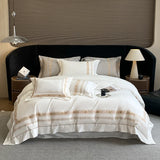 Qfdian Hotel Style Bedding Set Luxury 100% Egyptian Cotton Gold Embroidery White Duvet Cover Or Elastic Band Fitted Sheet Pillowcases