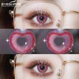 Qfdian 1Pair Purple Lenses for Eyes Color Contact Lenses for Eyes Pink Anime Colored Lens Y2K Lenses for Natural Eye Yearly