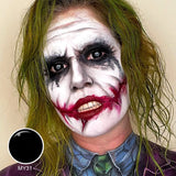 Qfdian Halleoween Contact Lens Amine Cosplay Lenses Black Out Cosplay Color Contact Lenses for Eyes Party Make Up Manson Lenses