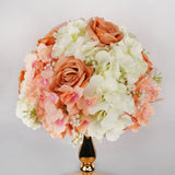 Qfdian  30CM Artificial Flower Table Centerpiece Wreath Party Wedding Backdrop Decor Road Lead Floral Ball Rose Hydrangea Gypsophila