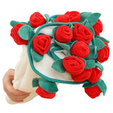 Qfdian  Simulated Rose Blanket Valentine Qixi Mother's Day Practical Gift Bouquet Round Blanket Finished Gift for Friend Wife Couple