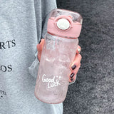Qfdian  500/600ML Large Capacity Plastic Straw Water Bottles For School Sports Water Bottle BPA Free Portable Leak-proof Drinkware Cup