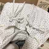 Qfdian  New Vintage Dots Bow Office Lady Underarm Bag Korean Fashion Women Shoulder Bags Y2k Aesthetic Casual Purses and Handbags