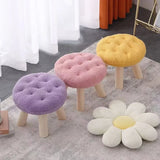 Qfdian  Cookie Small Stool Soft Seat Chair Girlish Heart Bedroom Solid Wood Bench Lliving Room Kids Shoe Changing Stool Home Furniture