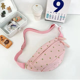Qfdian  Japanese Ins Sweet Flower Print Women's Handbags All Match Kawaii Fashion Chest Bag Y2k Aesthetic Casual Shoulder Crossbody Bags