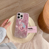 Qfdian Pink shiny two colorful fishes phone case for iphone 14 13 15 pro max 15pro 13pro 14pro 12pro 15promax 12 neo-chinese coque capa