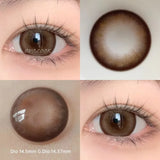 Qfdian  1 Pair/2pcs Color Contact Lenses for Bubble Series Eyes Fashion Natural Pupils Beauty Lens Eyes Myopia Lens Brown Lens