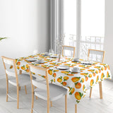 Qfdian  Fruit Tablecloth Cute Orange Pattern Kitchen Dining Table Cover Washable Tropical Decor Festive Party Table Topper Home Decor