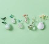 Qfdian Mini Ceramic Vase Design Magnet,set Refrigerator Magnet, DIY Fridge Magnet for Flower,Refrigerator Decorations