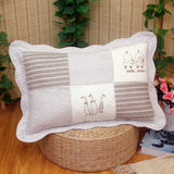 Qfdian  New Cotton Plain Pillowcase Soft and Skin Friendly Fashionable Countryside Style Quilted Fabric Pillowcase Printed Cushion Cover