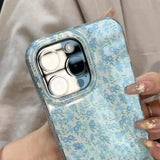 Qfdian  Ins Summer Floral Prints Phone Case，For IPhone 17 16 15 14 13 12 11 Pro Max XR XS MAX 78PLUS，Shockproof Soft Cases Covers