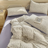 Qfdian  Ins Princess Bedding Set Soft Washed Bed Sheet Set Twin Queen Size Duvet Cover Set No Filling With Pillowcases Bedroom Decor
