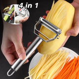 Qfdian Multifunctional Kitchen Peeler Vegetable Fruit Peeler Stainless Steel Durable Potato Slicer Household Shredder Carrot Peeler