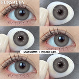 Qfdian  1 pair Green Color Series Contact Lenses for Eyes Natural Blue Lenses Eye Makeup Beauty Pupils Yearly Use Cosmetics Len