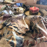 Qfdian Vintage Rose Oil Painting Style Ruffles Egyptian Cotton Bedding Set Duvet Cover Bed Sheet/Bed Skirt/Fitted Sheet Pillowcase 4Pcs