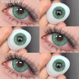 Qfdian  2pcs Color Brown Contact Lenses for Eyes Fashion Natural Gray Softlens Eye Makeup Contacts Yearly Cosmetic Color Lens