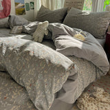 Qfdian  Floral Bedding Set Korean Style Soft Bed Sheet Set Queen King Size Duvet Cover Set No Filling With Pillowcase Bedroom Decor