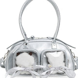 Qfdian  Japanese Preppy Transparent Bow Handbags All Match Chic Y2k Aesthetic Vintage Shoulder Bags Women Simple Casual Ita Bags Trendy