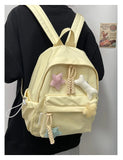 Qfdian Women Students Simple All Match Kawaii Backpack Sweet Cute Star Bone Schoolbags Casual Y2k Aesthetic Fashion Preppy Backpacks