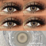 Qfdian  1 Pair Natural Fashion Colored Contact Lenses for Eyes Brown Pupils Gray Contact Lenses Cosmetic Lens New Pupil Yearly