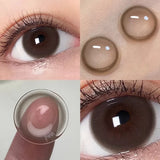 Qfdian  2pcs 10 Tone Natural Pupil Eye lens Color Contact Lenses for Eyes Beauty Natural Eyes Brown Contact Lens Gray Lens