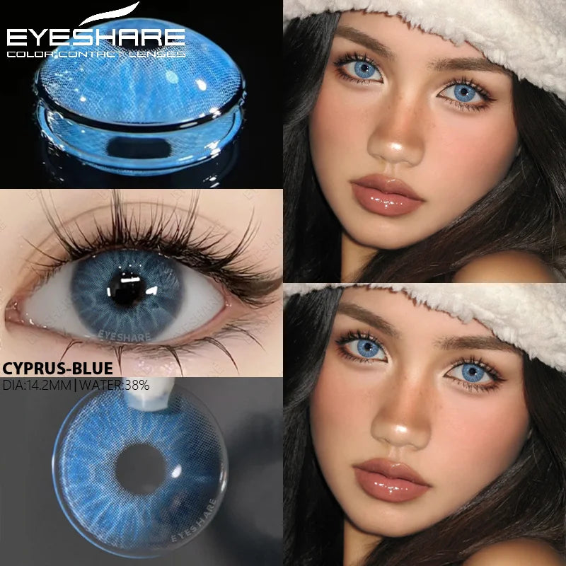 EYESHARE 1 Pair New Natural Colored Contact Lenses for Eyes Fashion Blue Eye Lenses Brown Lenses Yearly Lenses Green Eye Lenses