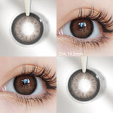 Qfdian 2Pcs Best Selling New Models Color Contact Lenses Myopia Degree -0.00 to -8.00 Soft Lens Fashionable and Beautiful Lenses