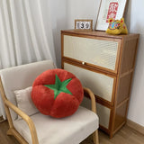 Qfdian Thickened Cushion with Tomato-Shaped Pillow Vegetable Mushroom Persimmon Round Cushion Pad for Window Seat Pillows for Bedroom