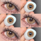 Qfdian  2pcs Color Brown Contact Lenses for Eyes Fashion Natural Gray Softlens Eye Makeup Contacts Yearly Cosmetic Color Lens