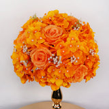 Qfdian  30CM Artificial Flower Table Centerpiece Wreath Party Wedding Backdrop Decor Road Lead Floral Ball Rose Hydrangea Gypsophila