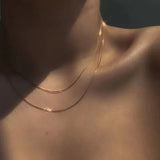 Kpop Women Neck Chain Gold Color Choker Necklaces Thin Chain On The Neck Minimalist Pendant Jewelry 2024 Chocker Collar For Girl