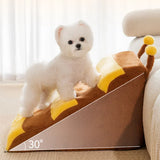 Qfdian  Cute Bee Puppy Stairs 2/3 Steps Ladder Dogs Protect Older Dog Pet Ramp Ladder Anti-slip Removable Dog Bed Stairs Pet Supplies