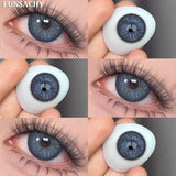 Qfdian  2pcs Color Brown Contact Lenses for Eyes Fashion Natural Gray Softlens Eye Makeup Contacts Yearly Cosmetic Color Lens