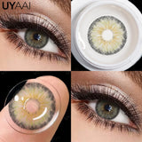 Qfdian  Contact Lenses Gray Cosmetic Eyes Colored Lens Natural Pupils Black Makeup Colored Pupils Beauty Black lenses Woman Makeup