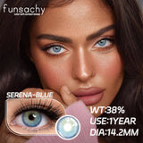 Qfdian  2pcs Color Brown Contact Lenses for Eyes Fashion Natural Gray Softlens Eye Makeup Contacts Yearly Cosmetic Color Lens