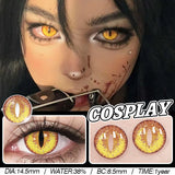 Qfdian  1 Pair Colored Cosplay Contact Lenses for Eyes White Red Black Cosplay Lens Anime Role Playing Eye Makeup Contact Lens