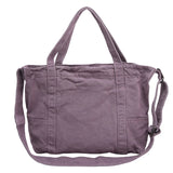 Qfdian Large Capacity Canvas Shoulder Bags High Quality 100% Cotton Handbags Solid Cloth Casual Totes Simple Preppy Style Packages