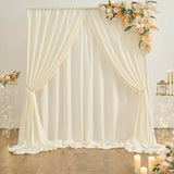 Qfdian 2 Panels Ivory Backdrop Curtains Thick Wrinkle Resistant Polyester Wedding Drapes for Birthday Photography Party Home Decoration
