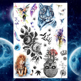 Qfdian  Ankle Flora Cherry Lavender Flash Fake Waterproof Tattoos Temporary Women Arm Chest Tattoo Stickers Body Art Custom Tatoos
