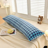 Qfdian  1PCS new milk fleece printed long throw pillow couple household double long pillow waist pillow
